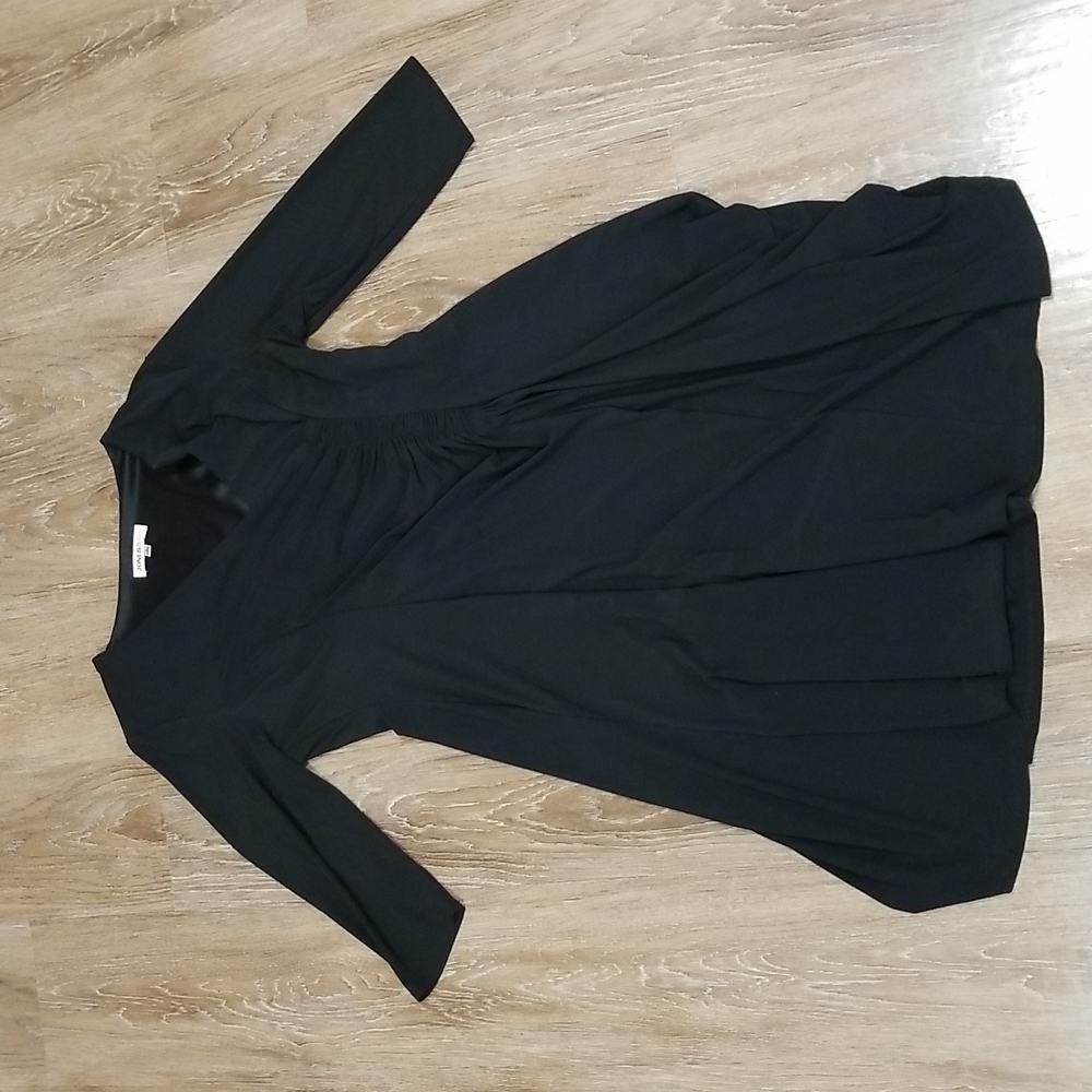 (16) Jones & CO Formal Wrap Front Evening Fit & Flare Ruched Waist